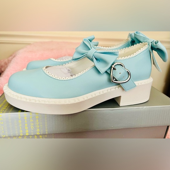 NIB Size 6 Dolls Kill KOI Footwear Just A Baby Mary Janes in Blue - Picture 3 of 9